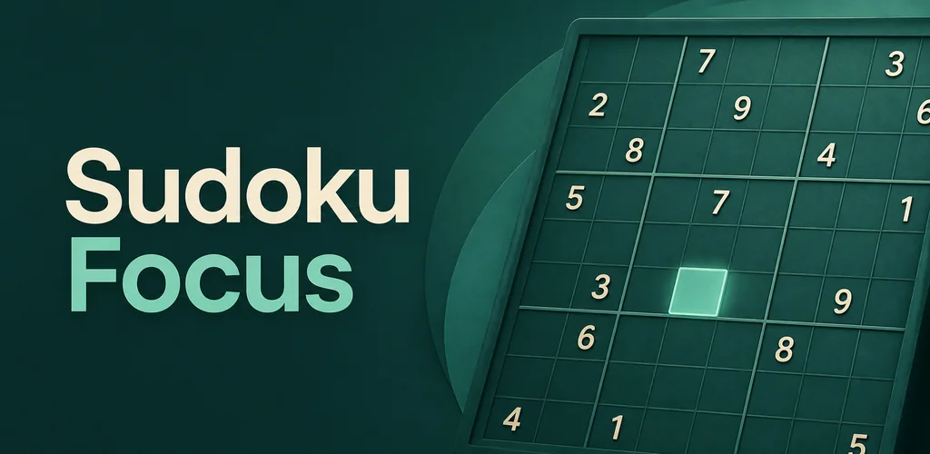 Sudoku Focus board with a glowing mint cell
